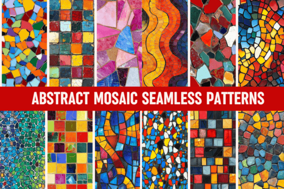 Abstract Mosaic Seamless Patterns for Design