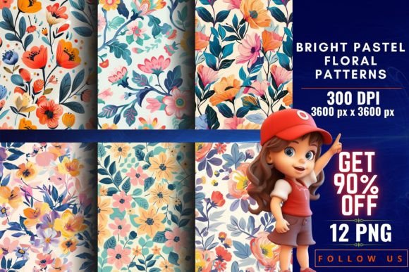 Bright Pastel Floral Patterns: Elevate Your Designs with Radiant Elegance