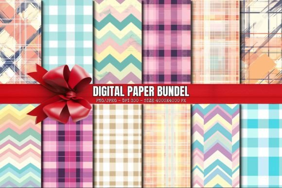 Colorful Plaid Seamless Patterns Bundle