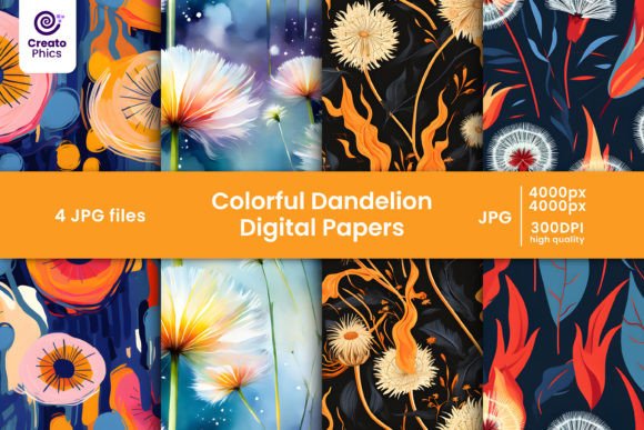 Dandelion Floral Patterns Flower Papers