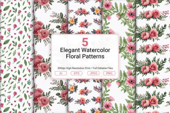 Elegant Watercolor Floral Patterns