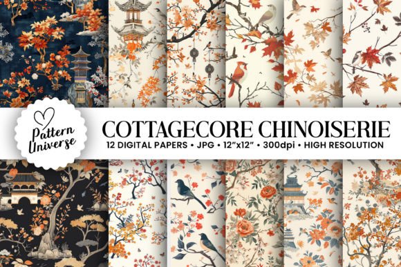 Fall Cottagecore Chinoiserie Patterns: A Guide to Elevating Your Craft Projects