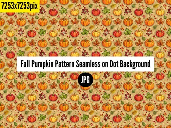 Fall Pumpkin Dots 30 Seamless Patterns