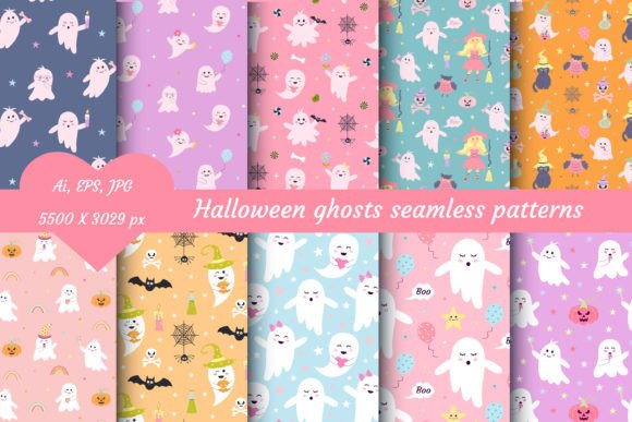 Halloween Ghosts Seamless Patterns: A Modern Twist on Seasonal Design