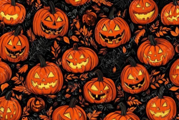 Halloween Pumpkin Patterns for Spooky Design Projects