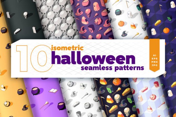 Isometric Halloween Seamless Patterns: Elevating Seasonal Design for Modern Workflows