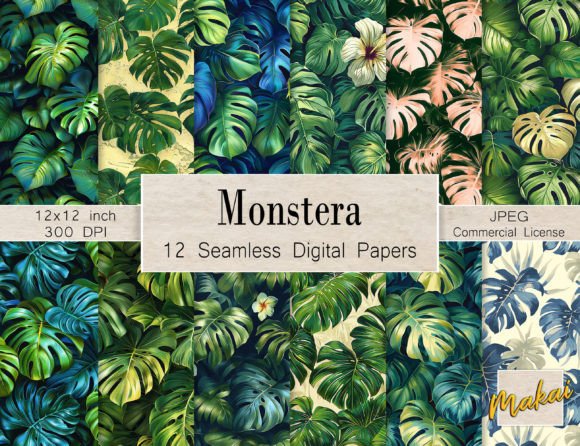 Monstera with Hibiscus Seamless Patterns: A Tropical Revolution for Digital Creators