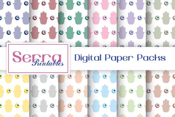 Seamless Hand of Fatima Amulet Patterns