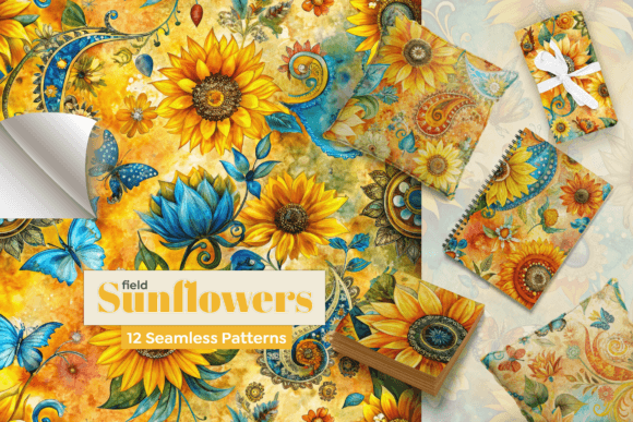 Sunflower Field Seamless Patterns: A Vibrant Toolkit for Modern Creatives