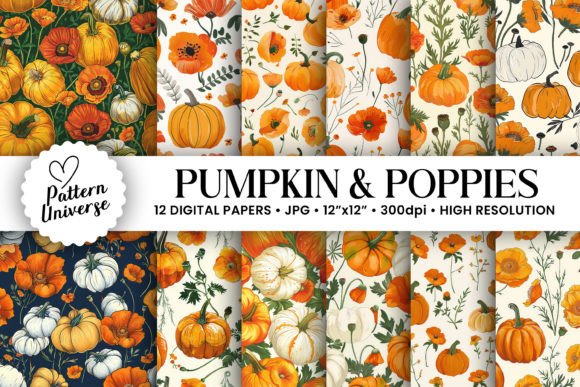 Transform Your Autumn Projects with Fall Pumpkins Poppies Patterns